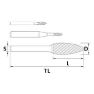 Billede af Shiballoy HM-fræsestift HMB flammeform (Std.) 12x30 mm